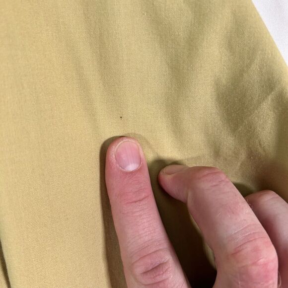 Linea Uomo Dress Shirt Mens 17.5 34/35 Yellow Button Up Long Sleeve - Picture 4 of 8